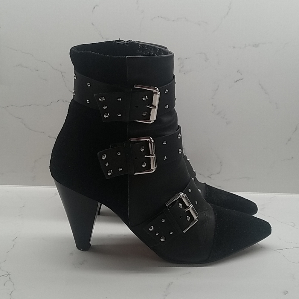 Suede / leather buckle boots size 8